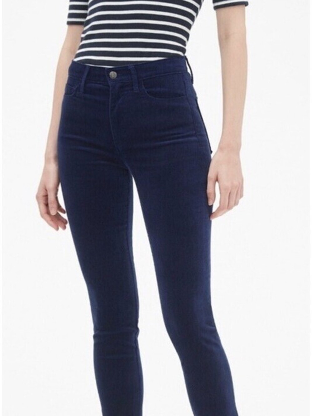 Gap Velvet High Rise True Skinny Ankle Pants Navy Womens  31R